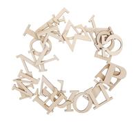 HOOTNEE 48 Pièces Lettre d'apprentissage en Bois Pièce Jouets Grecs Timbres pour La Classe Nombre Artisanat Lettre en Carton Jeu De Mots Décorations De Fête Grecques Lettres Beige