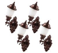 HOOTNEE 4pièces Lampe Murale Miniature Décorative pour Maison De Poupées Et Modèles De Paysage Applique Murale avec Lumière Blanche pour Décoration De Table