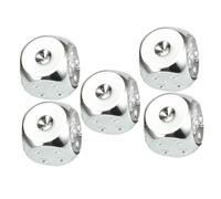 HOOTNEE 5 pièces Dés Métalliques Argentés pour Jeux Garçon Fille Coins Arrondis Sécurisés Accessoires Ludiques Solides pour Soirées et Activités Educatives