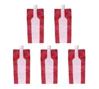 HOOTNEE 5 Pièces Pochette à Vin Pliable 750ml en Plastique, Réutilisable | Étanche et Anti-chute, Format Voyage, pour Boissons et Jus, Rouge, Usage Mobile