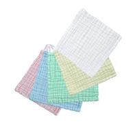 HOOTNEE 5 pièces Serviette Garçon Fille Coton Absorbant Lavette Multi-usage Douce et Résistante Nés Assortiment Couleurs Pastel pour Peau Sensible et Usage Quotidien