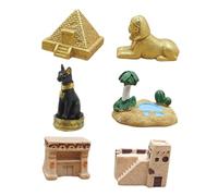 HOOTNEE 6 Pièces Modèle Pyramide égyptien Ornements de Bureau créatifs décorations de fête pyramidales Statue Miniature Statuette Egypte Ancienne Statues Miniatures résine