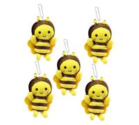 HOOTNEE 6pièces Porte-clés Peluche Anime Abeille Jouets Marionnette Décoration Breloque Pour Sacs à Dos Ou Clés