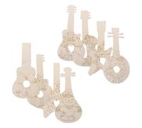 HOOTNEE 8 Décorations Rustiques pour Mariage Guitares Miniatures en Bois Découpées Idéales pour Les Enfants Décorations pour Fête sur Le Thème des Groupes Musicaux