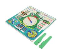 HOOTNEE Aides D'enseignement De l'horloge De Grenouille Réveil pour L'apprentissage des Enfants Propice D'enseignement Outil D'enseignement De Temps d'apprentissage Bois Vert