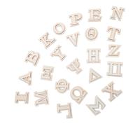 HOOTNEE Alphabet grec en bois, 24 lettres décoratives en bois, design double couche, style rustique, pour peinture DIY et handcraft lessons