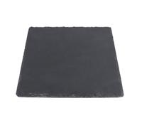 HOOTNEE Assiette en Pierre Naturelle Carrée 25cm pour Barbecue et Steak, Plaque de Service Élégante pour Événements et Restaurants, Construction Solide et Style Simple