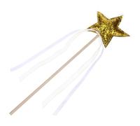 HOOTNEE Baguette de Fée Étoile Dorée 1 PC Accessoire de Déguisement Léger en Tissu et Bois Bâton Magique pour Fêtes Cosplay et Spectacles Créatif pour Filles