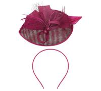 HOOTNEE Bandeau Accessoire pour Cheveux pour Cheveux Voile en Lin Imité Fleurs et Plumage 1 Pièce pour Fêtes et Anniversaires pour Femmes