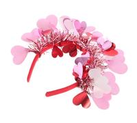 HOOTNEE Bandeau de Saint-valentin de Cœur Ajustement Confortable, Design Pailleté, 10 Pièces, Serrage-tête Rose en Tissu, pour Fête Célibataire et Mariage