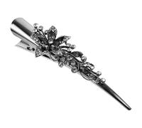 HOOTNEE Barrette Cheveux Métal Noir Style Rétro Strass, Pince Pinces Fermeté Garantie pour Coiffure Rapide Lors de Fêtes pour Femmes et Adolescentes