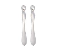 HOOTNEE Bâton de Massage Oculaire en Alliage de Zinc Argenté 2pcs Compact pour Réduire les Poches Yeux et Stimuler la Circulation du Visage