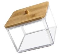 HOOTNEE Boîte de Rangement en Bambou Acrylique Couvercle Transparente | Compacte et Légère, Structure Robuste Empilable, Organisation du Tiroir, Salon de Beauté, Bureau