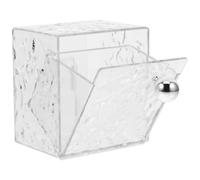 HOOTNEE Boîte de Rangement Murale pour Coton Démaquillant Pet Robuste avec Couvercle Basculant Organisateur Transparent pour Salle de Bain Capacité Spacieuse et Nettoyage Facile