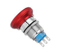 HOOTNEE Bouton d'urgence normalement ouvert 19 mm métal 3Pin IP65 avec twist reset, interrupteur étanche pour générateurs et usage industriel