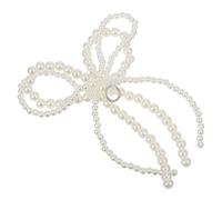 HOOTNEE Breloque Nœud en Perles 3D Blanc Double Couche Bijou Décoratif pour Téléphone Portable Porte-Clés et Accessoires de Couture Charm Élégant pour Customisation et Décoration