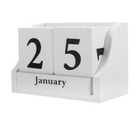 HOOTNEE Calendrier Bois Réutilisable Pour Bureau Calendrier Perpétuel Décoratif Pratique Et Élégant Pour Affichage Des Dates Et Mois
