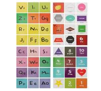 HOOTNEE Cartes Éducatives Cognitives en Anglais pour Garçon et Filles Jeu de Lettres Colorées Dés à Mots Éducatifs Cartes D’Apprentissage des Formes Chiffres Pédagogique Précoce et