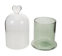HOOTNEE Cloche en Verre Transparente avec Base - Dôme Protecteur Anti-Poussière pour Fleurs Stabilisées Diffuseur D’Arômes Décoration de Bureau Couvercle en Verre Élégant et Polyvalent