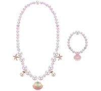 HOOTNEE Collier et Bracelet Style Charmant et Élégant en Abs Ensemble de Bijoux Charme Coquillage pour Filles pour Fêtes D'garçon et Filles