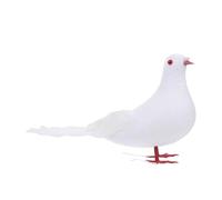 HOOTNEE Colombe Décorative Réaliste en Résine Blanche Figurine de Pigeon Artificielle pour Décoration Jardin Extérieure Ornement Oiseau de Paix pour Scène et Ambiance Naturelle