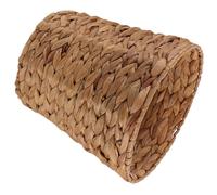 HOOTNEE Corbeille à Papier Tressée à la Main en Jonc Naturel Petite Poubelle de Bureau et Chambre Panier de Rangement Écologique Marron Clair Corbeille à Déchets Compacte Cuisine et