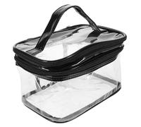 HOOTNEE De Rangement Cosmétique Transparent à Double Trousse De Maquillage Portable Étanche Organiseur De Voyage pour Accessoires De Beauté