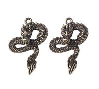 HOOTNEE Décoration Artisanale Dragon en Laiton, Lot de 2 Pendentifs Porte-Clés, Accessoire Suspendu pour Présents de Noël et Souvenirs