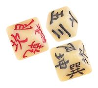 HOOTNEE Dés Chinois Yi Jing Décoratifs en Résine 8 Faces Ensemble de 3 Dés Divinatoires pour Jeu de Divination Astrologique Chinois Divination et Jeux Traditionnels