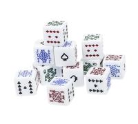 HOOTNEE Dés de Poker Blancs 16mm en Acrylique, Lot de 16 Pièces