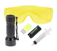 HOOTNEE Détecteur de Fuites de Réfrigérant pour Climatisation Voiture Kit de Test et Lampe Torche UV en Acier Inoxydable, pour Ambiance Estivale et Usage Automobile
