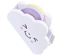 HOOTNEE Distributeur de Coupe-Ruban Blanc en Plastique avec Fonction de Rangement, Léger et Portable pour Fournitures Scolaires et Bureau