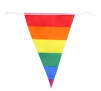 HOOTNEE Drapeau Arc-en-ciel Triangulaire 3x5 en Polyester Léger pour Décoration de Jardin Extérieure, Résistant la Décoloration et Flottant Moindre Souffle