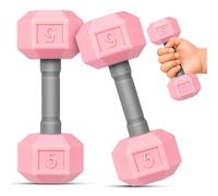 HOOTNEE Ensemble de 2 Mini Haltères Jouets en Silicone Rose pour Garçon et Filles Haltères Légers Adaptés aux Tout-Petits Équipement de Musculation et Fitness pour Jardin D’Garçon et