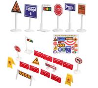 HOOTNEE Ensemble de Panneaux de Signalisation Routière 62 Pièces de Colorés Jouets Éducatifs pour Apprentissage du Code Route et Jeux d'Extérieur pour Garçon et Filles