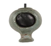 HOOTNEE Fontaine Pot Céramique pour Aquarium Décoration De Jardin Et Intérieur Effet Eau Circulante Relaxant Petit Modèle Vintage Vert