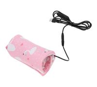 HOOTNEE Housse Chauffante à Minuterie USB pour Biberon Paquet Isotherme Portable en Tissu Ignifugé Manchon Chauffant pour Lait Maternel Paquet Isolant Rose Motif Oiseau pour Sorties