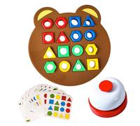 HOOTNEE Jeu de Société Géométrique Éducatif pour Garçon Fille Sensoriel Plateau à Formes Coulissantes Interactif Parent-garçon Fille Apprentissage et Développement Cognitif