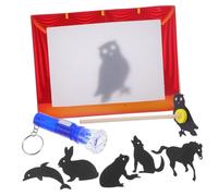 HOOTNEE Kit de Marionnettes D'ombres Chinoises Éducatives pour Garçon et Filles - Théâtre D'ombres Portable - Jeu Créatif DIY Accessoires Lampes Couleur Aléatoire - Activité Manuelle