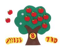 HOOTNEE Kit Éducatif Mathématique en Non-tissé, Arbre à Pommes Vert Chiffres en Feutrine, Numérique pour Fournitures Préscolaires, Puzzle d'apprentissage pour Tout-Petits, Activité