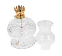 HOOTNEE Lampe à Pétrole Vintage Verre Lampe Tempête Classique Lanterne à Huile pour Usage Intérieur Éclairage De Décoration De Table De Secours pour Maison