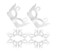 HOOTNEE Lot de 10 Masques Vierges en Pâte à Papier Blancs à Peindre Soi-même, Masques Artisanaux Légers et Confortables pour Bal Masqué, Fêtes Costumées et Loisirs Créatifs