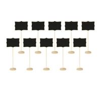 HOOTNEE Lot de 10 Mini Tableaux Noirs en Bois à Bords Festonnés Tableaux Mémo Décoratifs pour Maison et Bureau Panneaux à Craie pour Notes et Étiquettes Décoration Anniversaire et