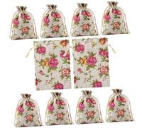 HOOTNEE Lot De 10 Pochettes à Bijoux à Cordon En Coton Rose, Petites Paquet Présents Multifonction, Légères Et Réutilisables, Pour Emballage Présent Fête, Mariages Et Souvenirs
