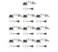 HOOTNEE Lot de 10 sets de Décorations de Gâteau Noir Musique Rock Pics pour Petits Gâteaux Guitare et Notes de Musique Décoration Anniversaire et Fête à Thème Concert Accessoires