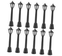 HOOTNEE Lot de 12 Mini Lampadaires Décoratifs 10 Cm, Lampes De Simulation Lumineuses pour Micro-Paysage, Modèles De Réverbères Miniatures, Décoration D'intérieur Maquettes