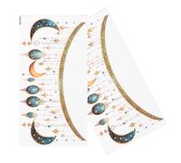 HOOTNEE Lot de 2 Autocollants Muraux Eid Mubarak en Pvc Décorations Ramadan Lune et Étoile Stickers Repositionnables pour Murs et Fenêtres Décoration Festive du Moyen-orient Fête de L’aïd