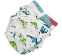 HOOTNEE Lot de 2 Culottes d'Entraînement Réutilisables en Coton pour Bébé 6 Couches Imperméables Lavables Respirantes et Absorbantes Taille M Petit Dinosaure Pantalon Pratique pour
