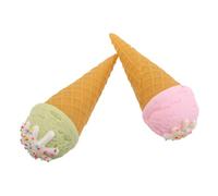 HOOTNEE Lot de 2 Faux Cornets de Glace Réalistes en PVC, Modèle de Crème D'imitation de Simulation Détails Vivants, pour Fête Décoration de Fête