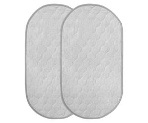 HOOTNEE Lot de 2 Matelas Imperméables pour Bébé Réutilisables, Gris Ovale, Absorbants et Lavables, Tapis de Voyage Portable pour Nouveau-né, Protection Anti-fuites pour Change Facile